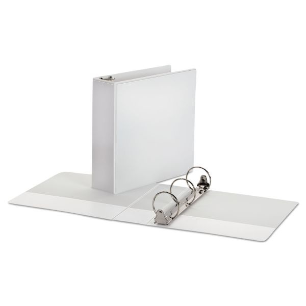 Office Impressions Economy Round Ring View Binder, 3 Rings, 3" Capacity, 11 X 8.5, White