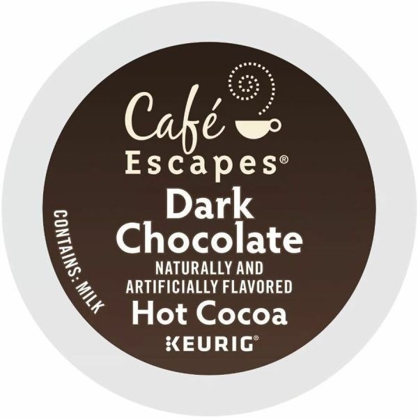 Café Escapes Dark Chocolate Hot Cocoa Single-Serve K-Cup, Box Of 24