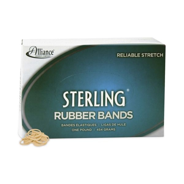 Alliance Sterling Rubber Bands, Size 8, 0.03" Gauge, Crepe, 1 Lb Box, 7,100/Box
