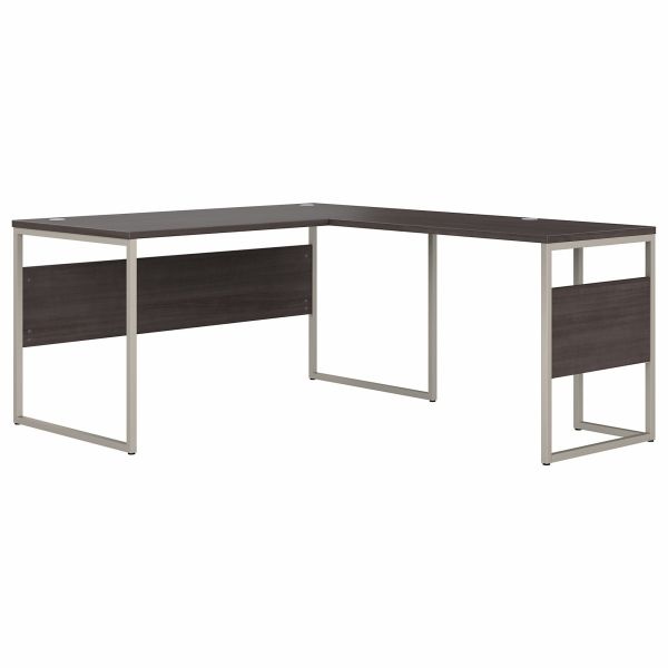 Bush Business Furniture Hybrid 60W X 30D L Shaped Table Desk With Metal Legs In Storm Gray