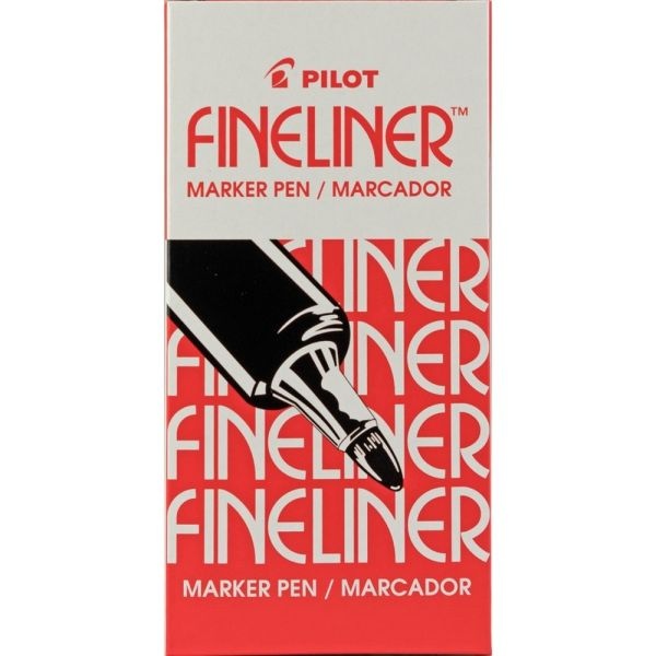 Pilot Fineliner Markers - Fine Pen Point - 0.7 Mm Pen Point Size - Red - Red Barrel - Acrylic Fiber Tip - 1 Dozen