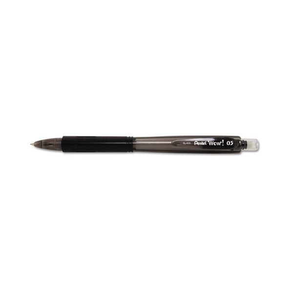 Pentel Wow! Pencils, 0.5 Mm, Hb (#2), Black Lead, Black Barrel