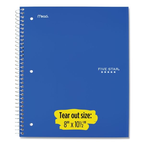 Five Star Wirebound Notebook, 5 Subject, 8 Pockets, Wide/Legal Rule, Randomly Assorted Covers, 10.5 X 8, 200 Sheets