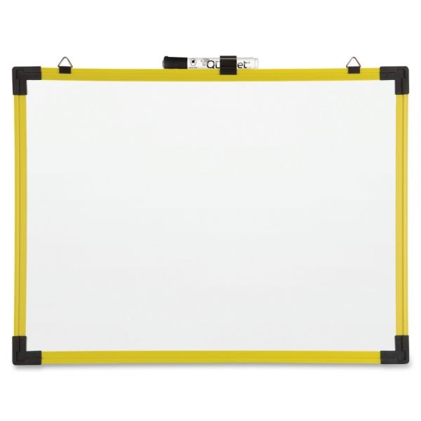 Quartet Industrial Magnetic Dry-Erase Whiteboard, 72" X 48", Plastic Frame With Yellow Finish