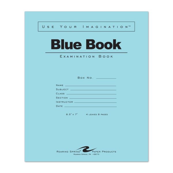 Roaring Spring Blue Examination Book