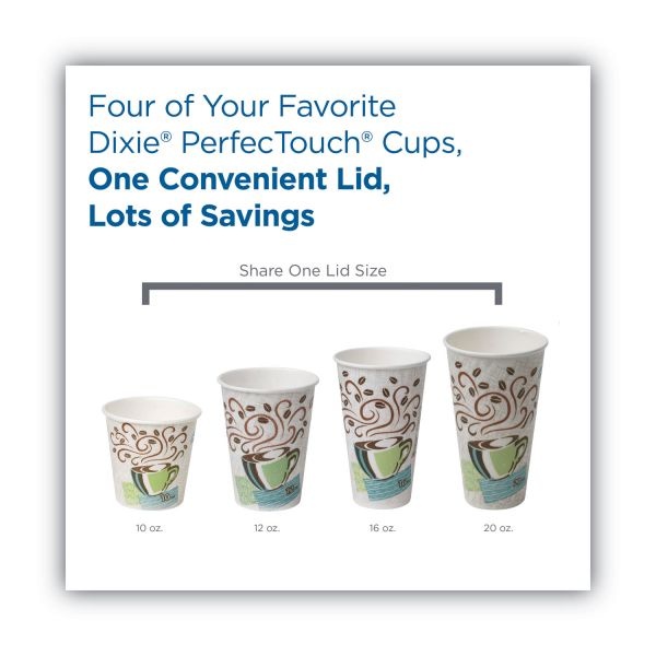 Dixie Dome Drink-Thru Lids, Fits 10 Oz To 16 Oz Paper Hot Cups, White, 1,000/Carton