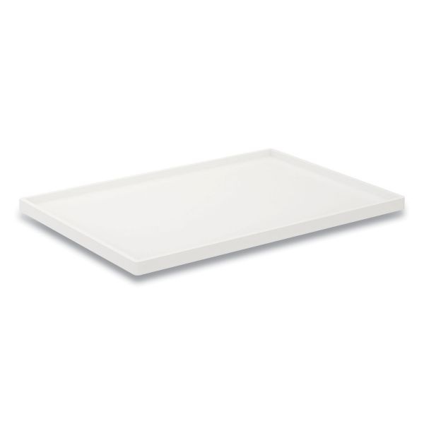 Tru Red Slim Stackable Plastic Tray, 6.85 X 9.88 X 0.47, White