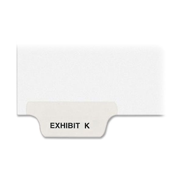 Avery-Style Preprinted Legal Bottom Tab Divider, 26-Tab, Exhibit K, 11 X 8.5, White, 25/Pk
