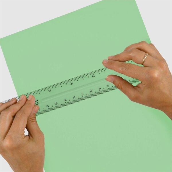 Westcott Transparent Shatter-Resistant Plastic Ruler, Standard/Metric, 6" Long, Clear
