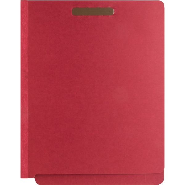 Nature Saver End-Tab Classification Folders, Letter Size, 2 Dividers, Red, Box Of 10