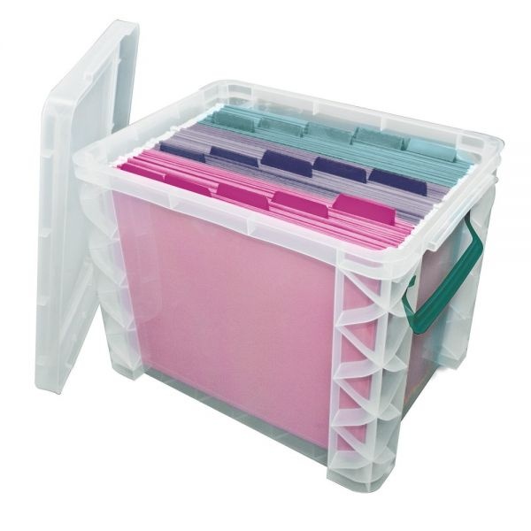 Super Stacker Plastic Storage Container With BuiltIn Handles And Snap