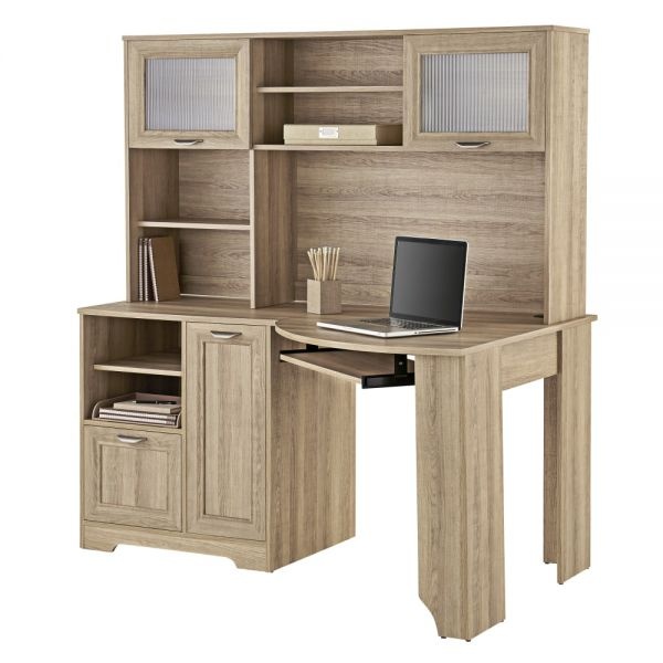 Magellan 58” Hutch For Corner/LDesk, Blonde Ash