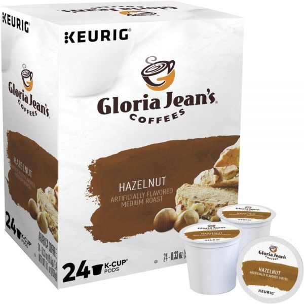 Gloria Jean's Hazelnut Coffee K-Cups, Medium Roast, 24/Box