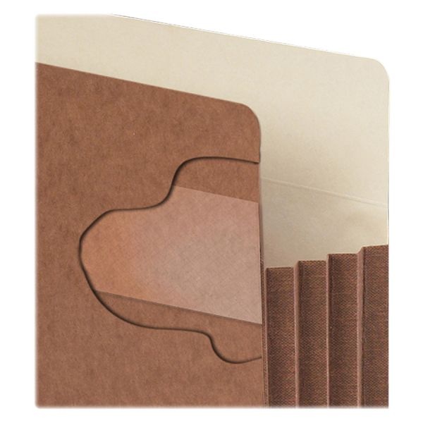 Smead Tuff Pocket File Pockets, 3 1/2" Expansion, 9 1/2" X 11 3/4", 30% Recycled, Dark Brown, Pack Of 10
