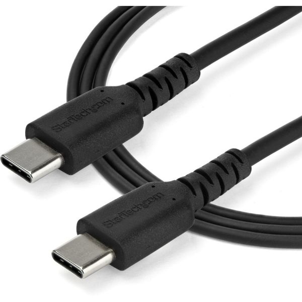 1M Usb C Charging Cable - Durable Fast Charge & Sync Usb 2.0 Type C To C Charger Cord - Tpe Jacket Aramid Fiber M/M 60W Black