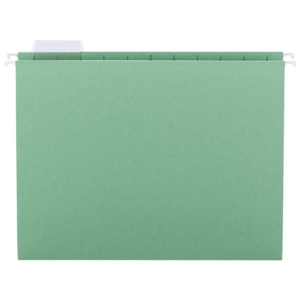 Smead Hanging File Folders, 1/5-Cut Adjustable Tab, Letter Size, Bright Green, Box Of 25
