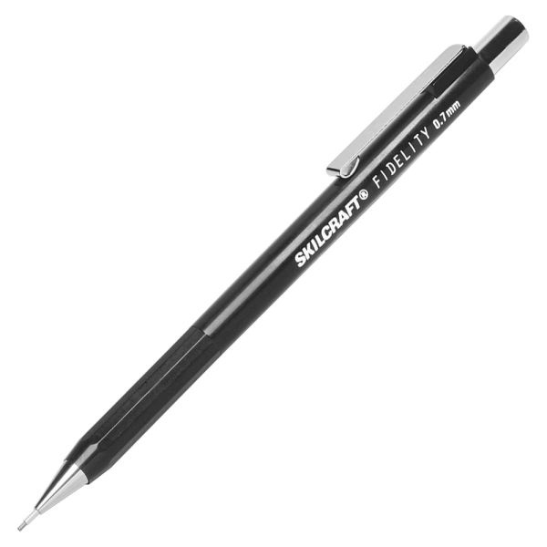 Skilcraft Push-Action Mechanical Pencils, 0.7 Mm, Black Barrel, Pack Of 12 (Abilityone 7520-01-132-4996)