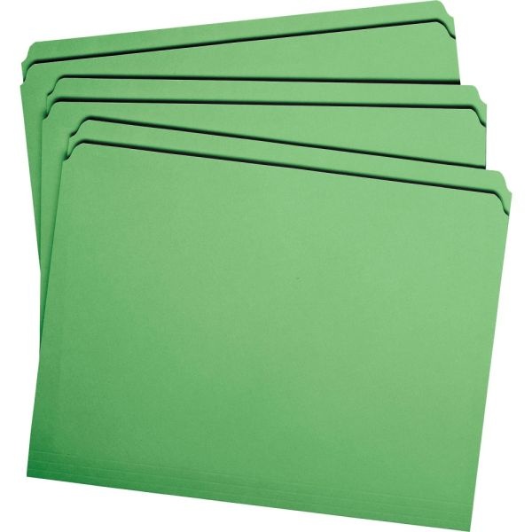 Smead Color File Folders, With Reinforced Tabs, Letter Size, Straight Cut, Green, Box Of 100