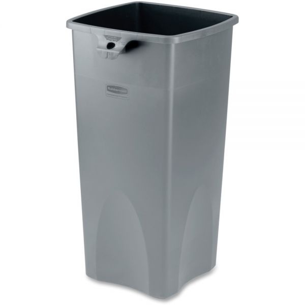 Rubbermaid Commercial Untouchable Square Waste Receptacle, Plastic, 23Gal, Gray