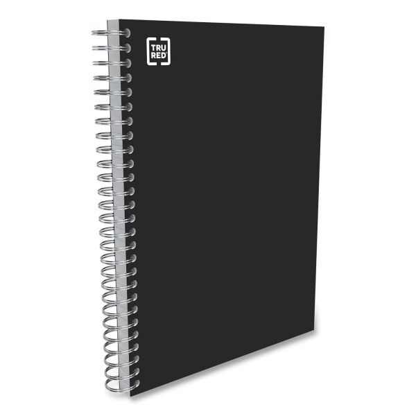 Tru Red Three-Subject Notebook, Medium/College Rule, Black Cover, 9.5 X 5.88, 138 Sheets