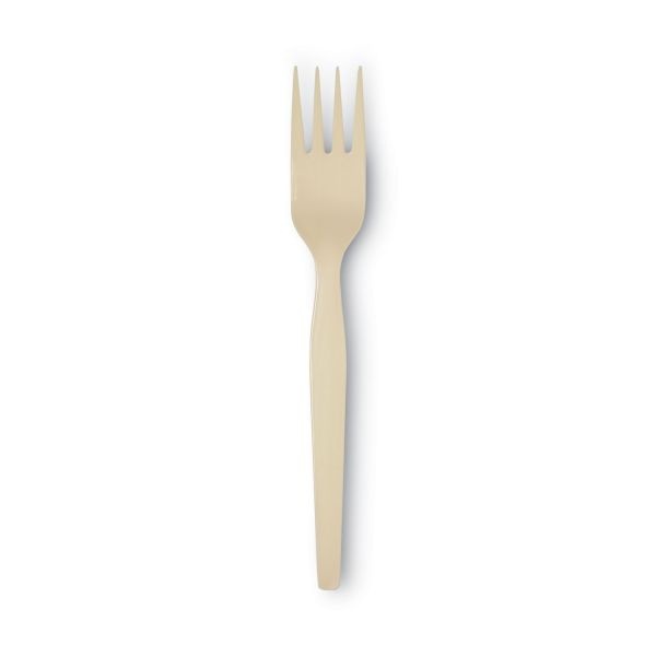 Dixie Smartstock Plastic Cutlery Refill, Forks, 6.5", Series-O Mediumweight Bio-Blend, Beige, 40/Pack, 24 Packs/Carton