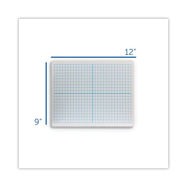 Flipside Graphing Two-Sided Dry Erase Board, 12 X 9, White Surface, 12/Pack