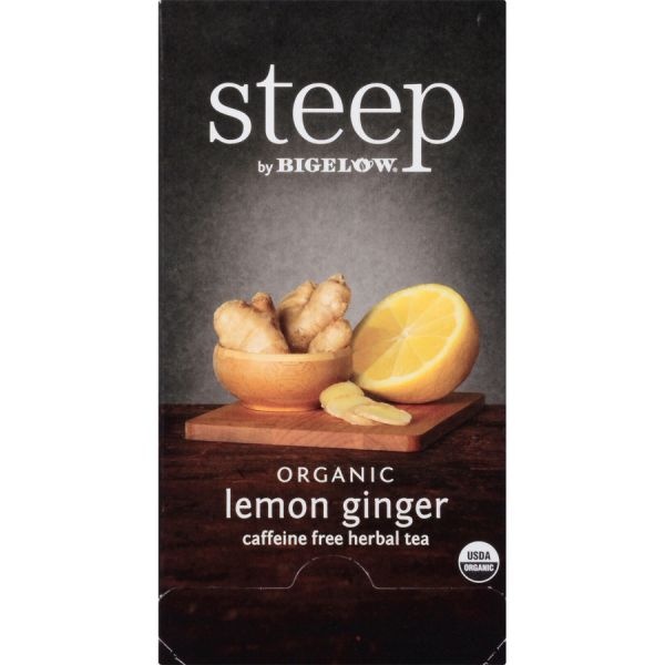 Bigelow Steep Tea, Lemon Ginger, 1.6 Oz Tea Bag, 20/Box