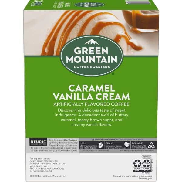 Green Mountain Coffee Caramel Vanilla Cream Coffee K-Cups, Light Roast, 96/Carton