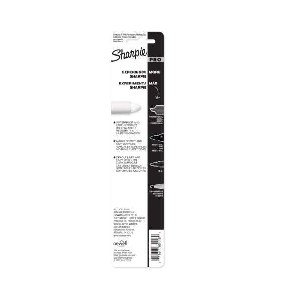 Sharpie Mean Streak Marker, White, Carded Packaging