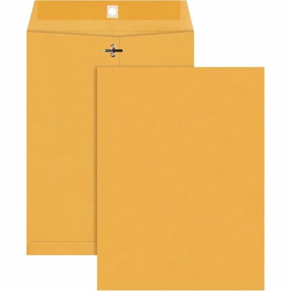 Quality Park 9 X 12 Park Ridge Clasp Envelopes With Deeply Gummed Flaps - Clasp - #90 - 9" Width X 12" Length - 24 Lb - Gummed - Kraft - 100 / Box - Kraft