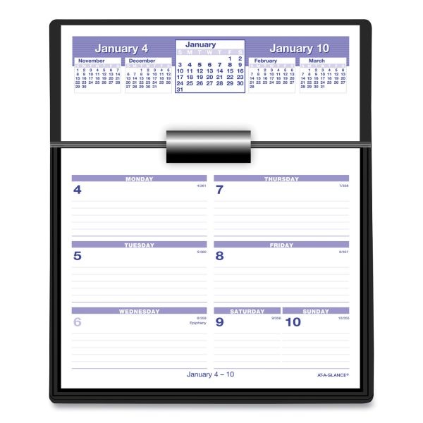 At-A-Glance Flip-A-Week Desk Calendar And Base, 7 X 5.5, White Sheets, 12-Month (Jan To Dec): 2024