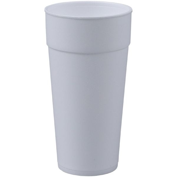 Genuine Joe 24 Oz Foam Cups - 300 / Carton - White - Styrofoam - Hot Drink, Cold Drink