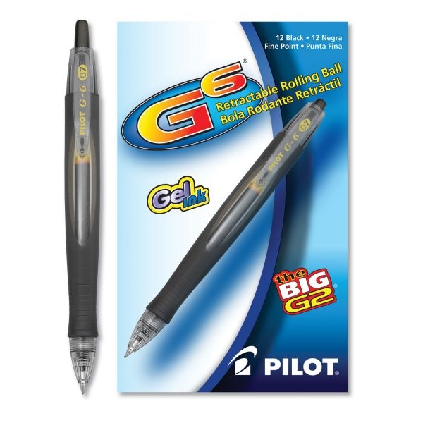 Pilot® G-2® Retractable Gel Pens, Ultra Fine Point, 0.38 mm, Clear