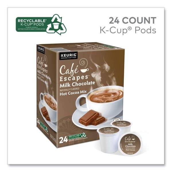 Café Escapes Dark Chocolate Hot Cocoa Single-Serve K-Cup, Box Of 24