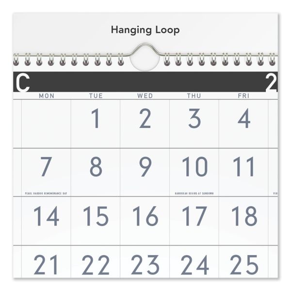 At-A-Glance Three-Month Reference Wall Calendar, Contemporary Artwork/Formatting, 12 X 27, White Sheets, 15-Month (Dec-Feb): 2023 To 2025