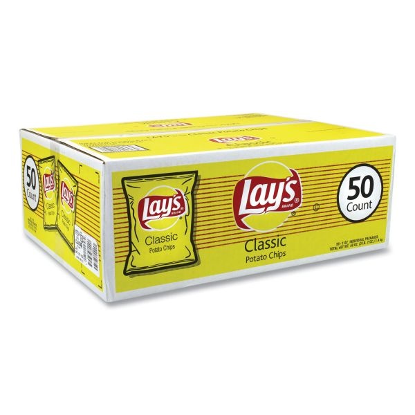 Lay's Regular Potato Chips, 1 Oz Bag, 50/Carton