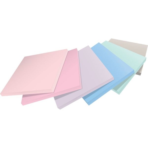 Post-It Notes Super Sticky 100% Recycled Paper Super Sticky Notes, 3" X 3", Wanderlust Pastels, 70 Sheets/Pad, 12 Pads/Pack