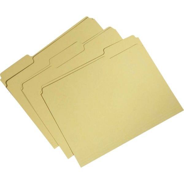 Skilcraft Single-Ply Top File Folders, 100% Recycled, Yellow, Box Of 100 (Abilityone 7530-01-566-4137)