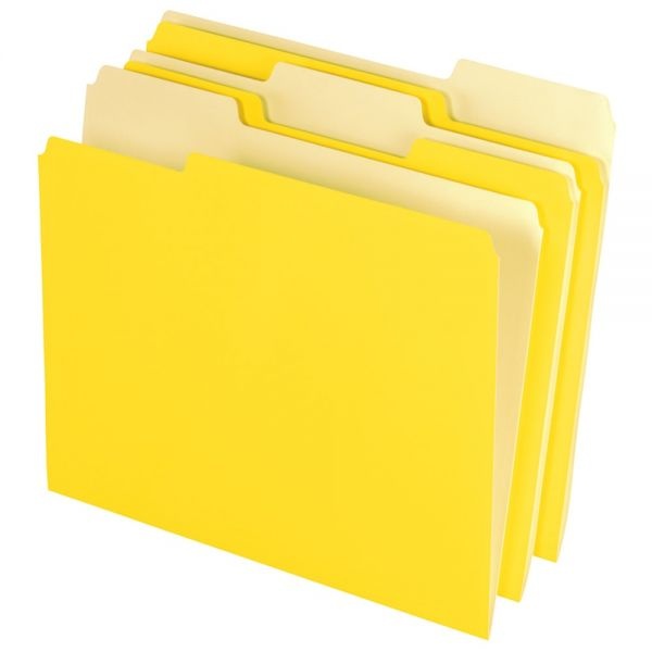 Buy 2-Tone File Folders, 1/3 Cut, Letter Size, Yellow, Box Of 100 Online