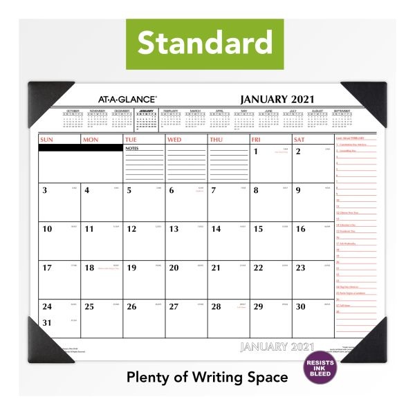 At-A-Glance Two-Color Monthly Desk Pad Calendar, 22 X 17, 2023 Calendar