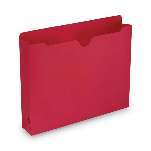 Smead Expanding Reinforced Top-Tab File Jackets, 2" Expansion, Letter Size, Red, Box Of 50