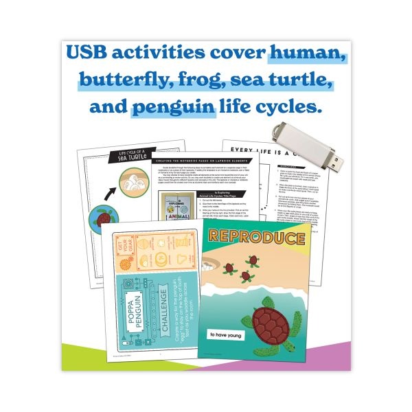 Carson-Dellosa Education In A Flash Usb, Animal Lifestyles, Ages 5-8, 225 Pages