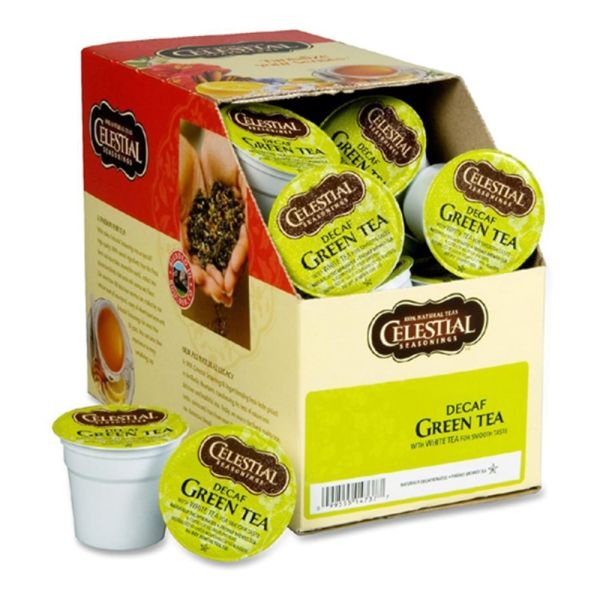 Celestial Seasonings Single-Serve K-Cup Pods, Decaffeinated, Green Tea, Box Of 24