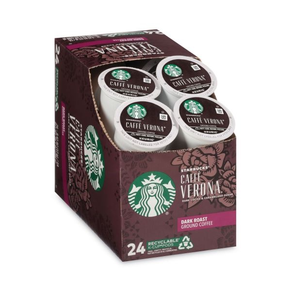 Starbucks Caffe Verona Coffee K-Cups Pack, 24/Box, 4 Boxes/Carton