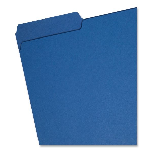 Smead Interior File Folders, 1/3-Cut Tabs: Assorted, Letter Size, 0.75" Expansion, Navy Blue, 100/Box