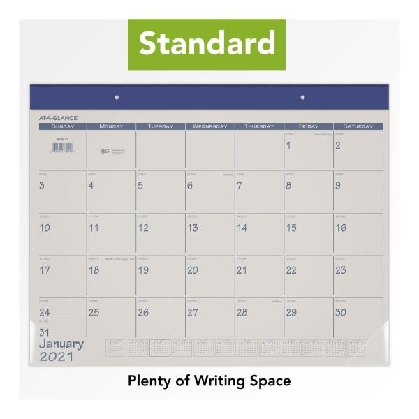 At-A-Glance Fashion Color Desk Pad, 22 X 17, Blue, 2023 Calendar