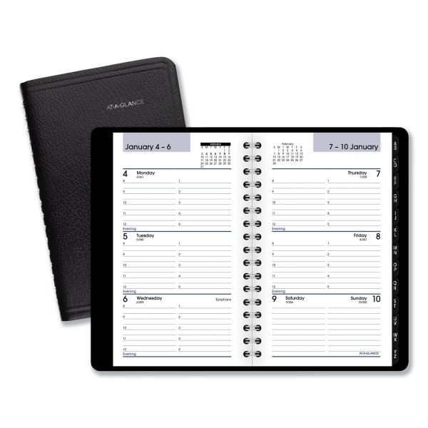 At-A-Glance Dayminder Weekly Pocket Appointment Book With Telephone/Address Section, 6 X 3.5, Black Cover, 12-Month (Jan To Dec): 2024