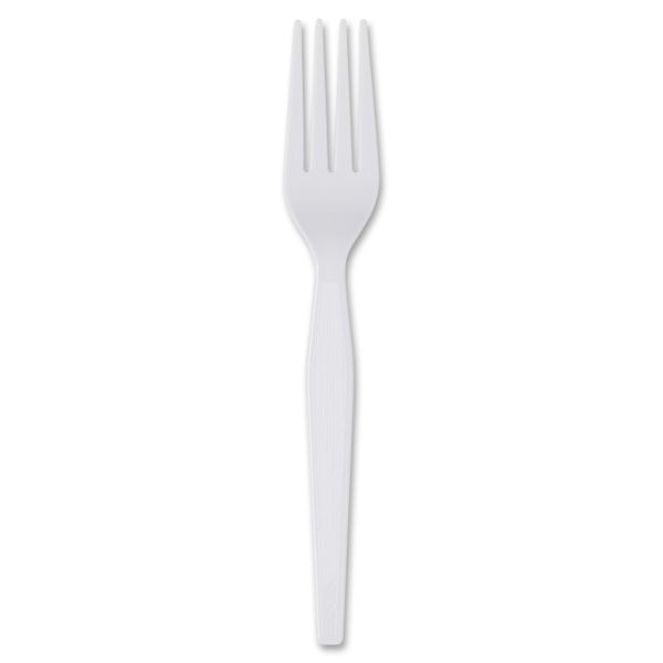 Dixie Heavyweight Disposable Forks Grab-N-Go By Gp Pro - 100 / Box - 1000/Carton - Fork - 1000 X Fork - White