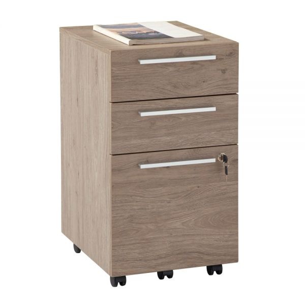 Realspace Trezza 19"D Vertical 3Drawer Mobile File Light Oak