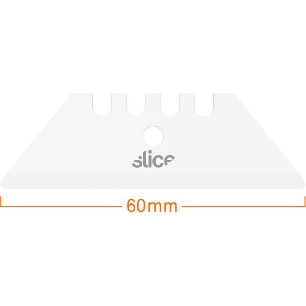 Slice Replacement Ceramic Utility Blades - 2.40" Length - Non-Conductive, Non-Magnetic, Rust Resistant, Reversible, Non-Sparking - Zirconium Oxide - 2 / Pack - White